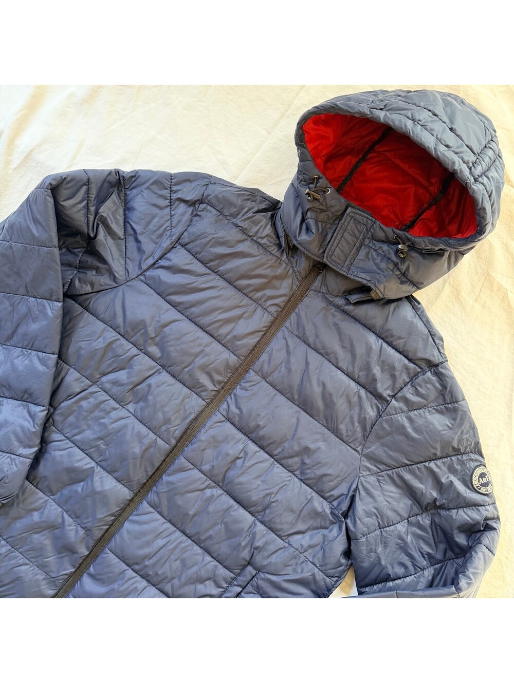 Abercrombie & Fitch PrimaLoft Puffer Jacket Mens S Navy Hooded Packable